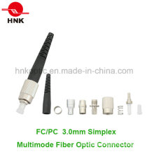 FC PC 3.0mm Simplex Multimodo Fibra Óptica Conector